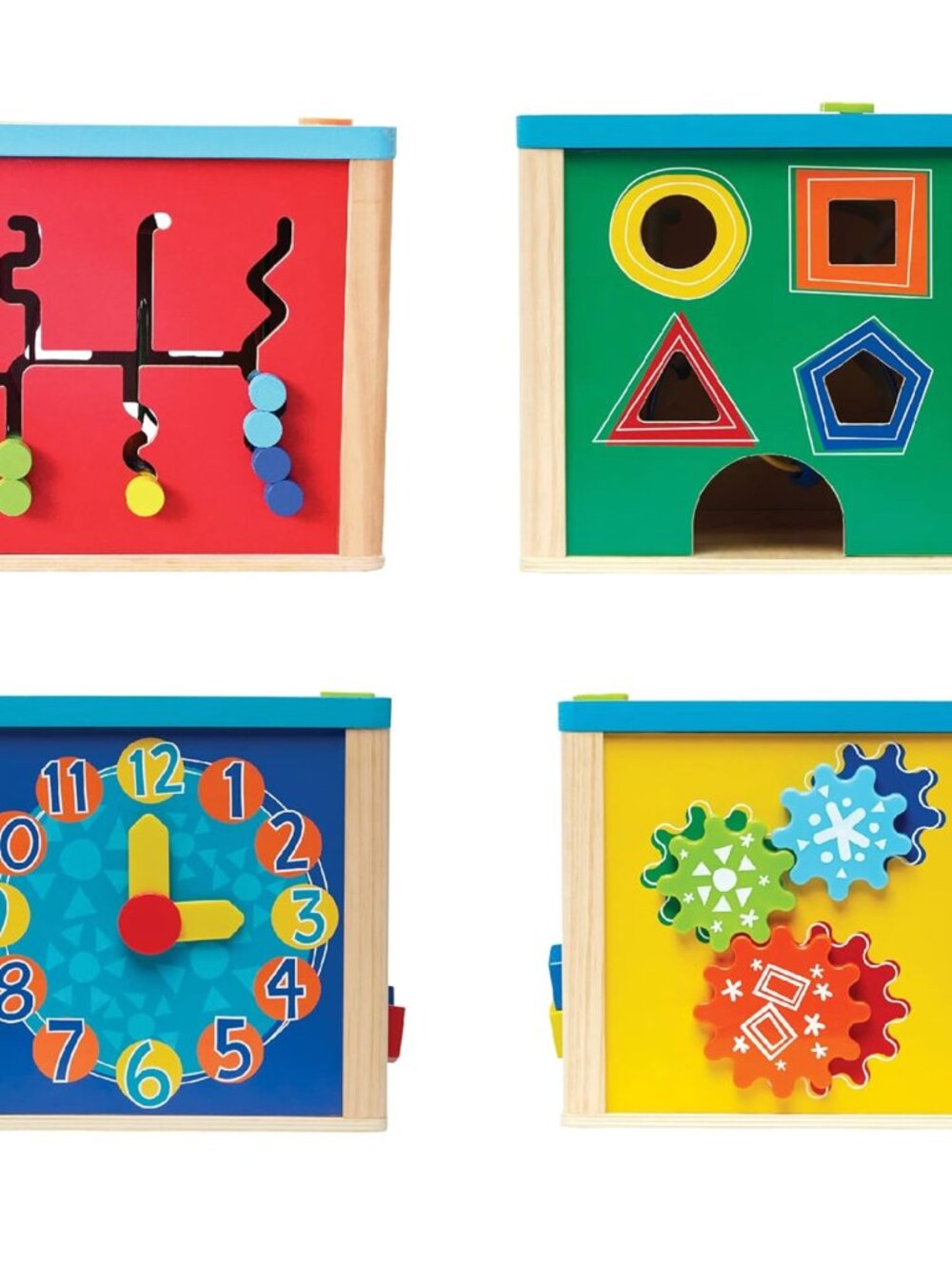 Wooden Activity Cube for Kids, 5-in-1 Montessori Baby Learning Toy - Picture 10 of 13